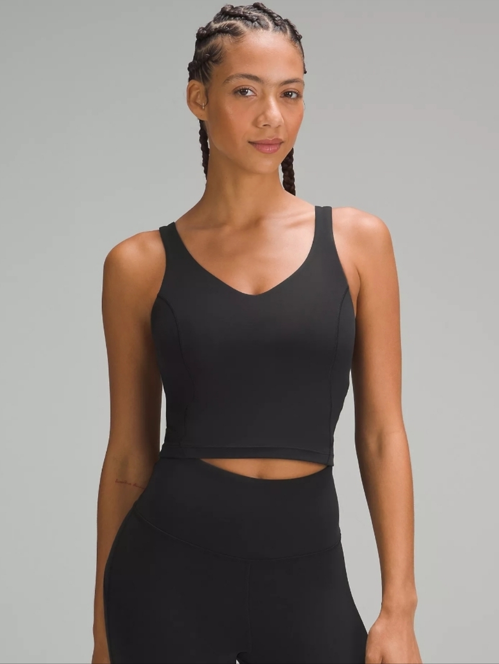 Lululemon Align Tank C/D Cup, Cropped Length, Black Size 8